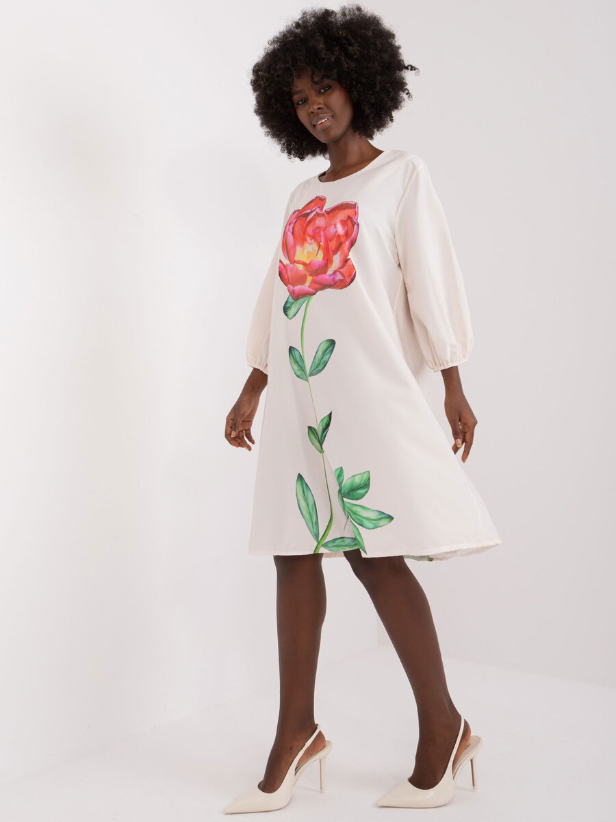 Jemné dámské šaty v krémové barvě od značky FPrice, jedna velikost i523_2016103511402