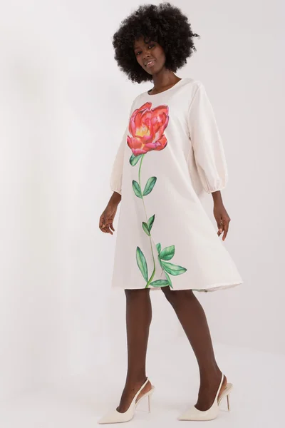 Jemné dámské šaty v krémové barvě od značky FPrice