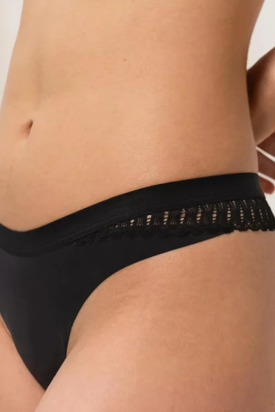 Dámská tanga Aura Spotlight High Leg string černá - Triumph