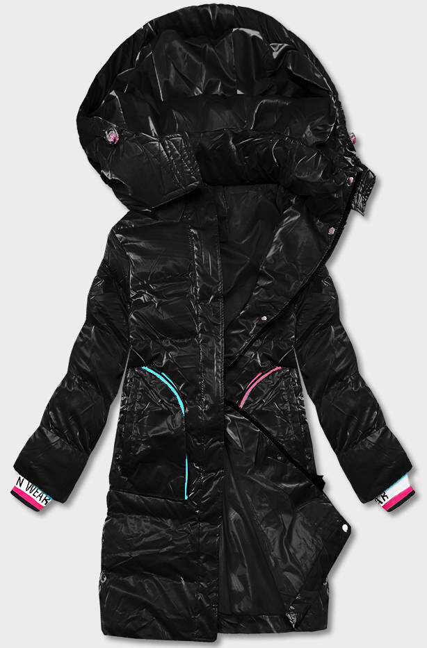 Zimní bunda s odnímatelnou kapucí a syntetickou péřovou výplní, černá XXL (44) i392_21273-48