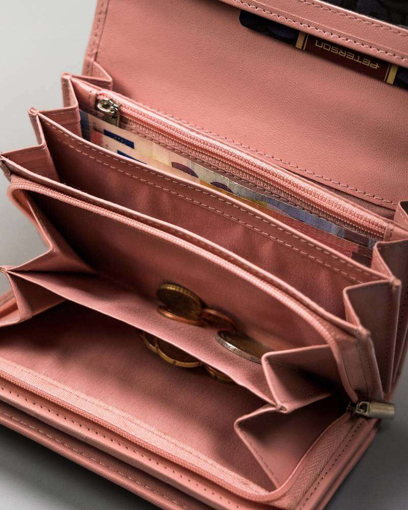 Růžová kůžená peněženka s mnoha úložnými prostory od PETERSON®, univerzita i523_5903051183935