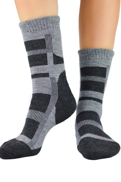 Teplé pánské termo ponožky - Šedá Noviti 003 M02