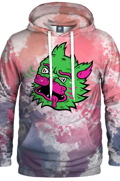 Dámská Hoodie Aloha From Deer - Bizarre Tie Dye Růžová