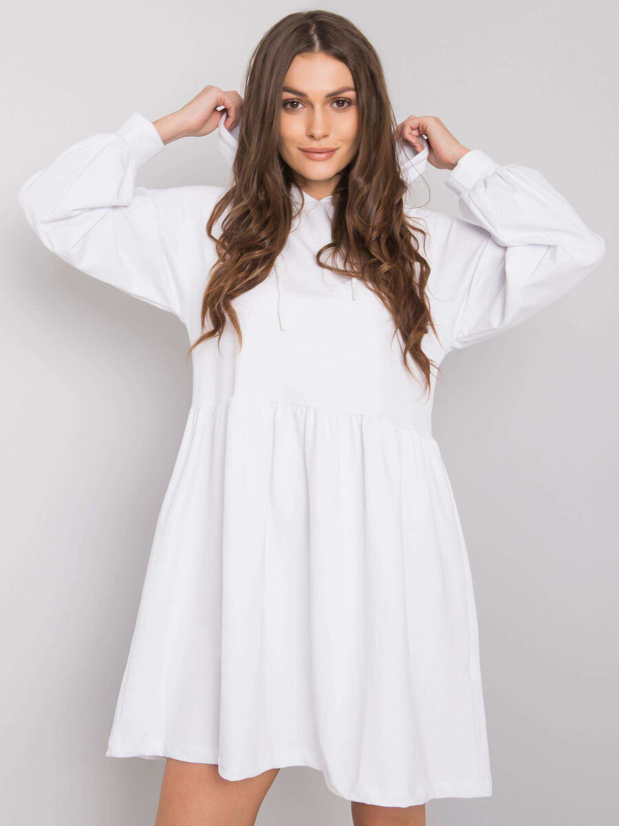Dámské RUE PARIS Bílé mikinové šaty FPrice, S/M i523_2016102956266