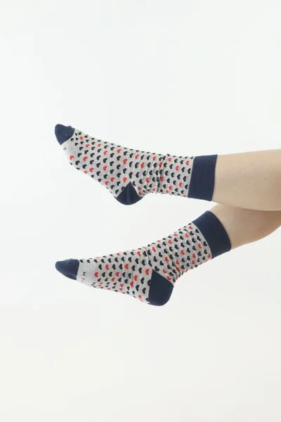 Komfortní dvojbalení šedé a modré ponožky Moraj