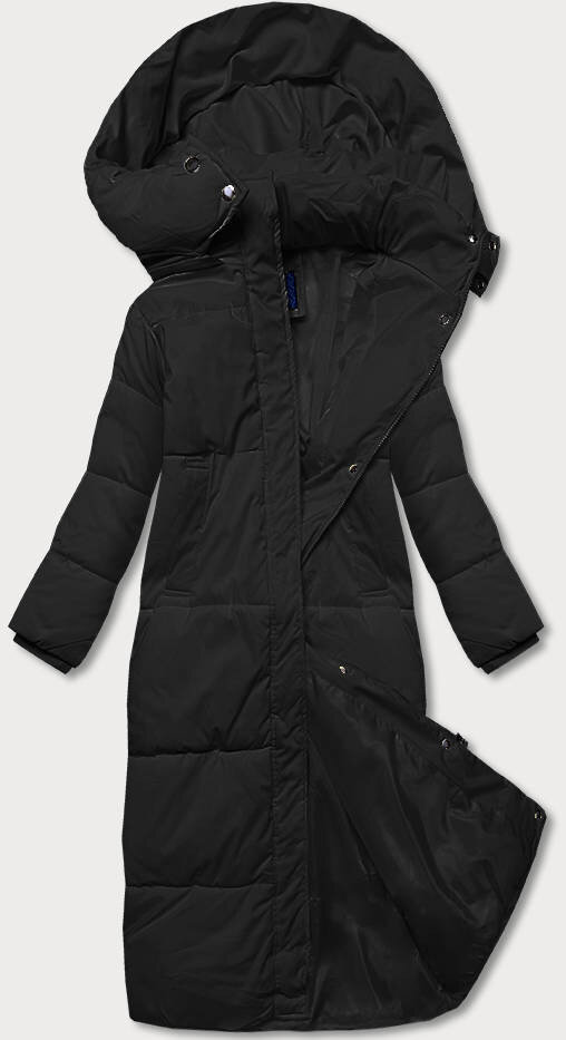 Černá zimní oversize bunda s kapucí od Ann Gissy, odcienie czerni L (40) i392_21323-49