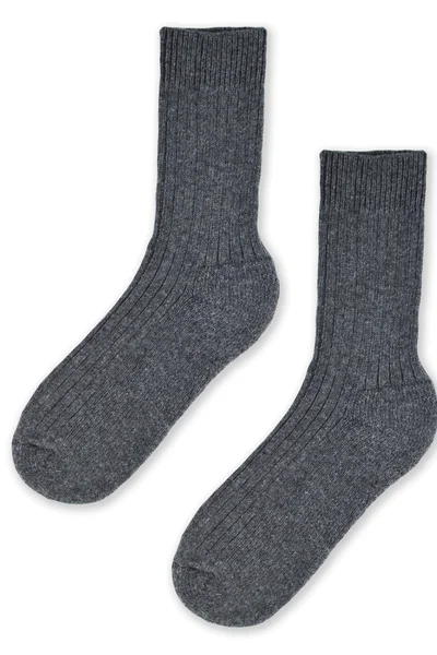 Šedé dámské ponožky z vlny Noviti
