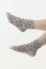 Pohodlné šedé thermo ponožky Moraj s krásným vzorem