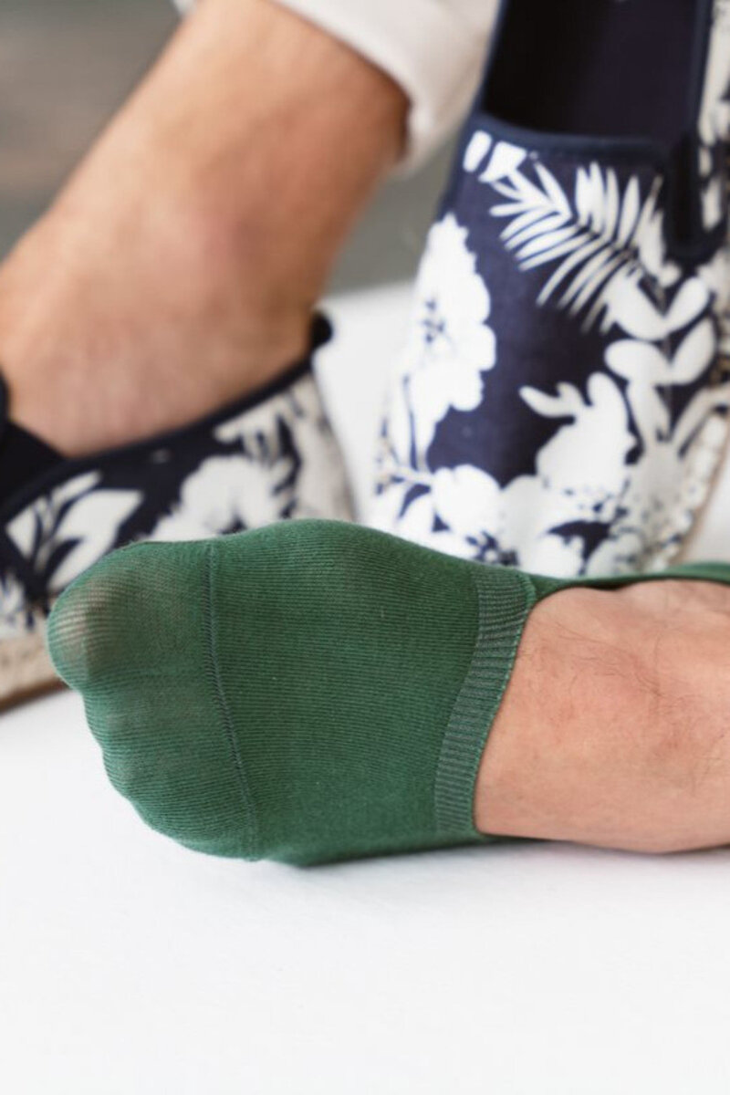 Pohodlné bavlněné ponožky s protiskluzovým silikonem Steven, zelená 44-46 i170_DY003058A