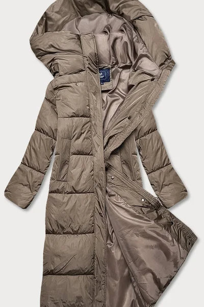 Zimní bunda s kapucí Ann Gissy - Béžová péřová bunda