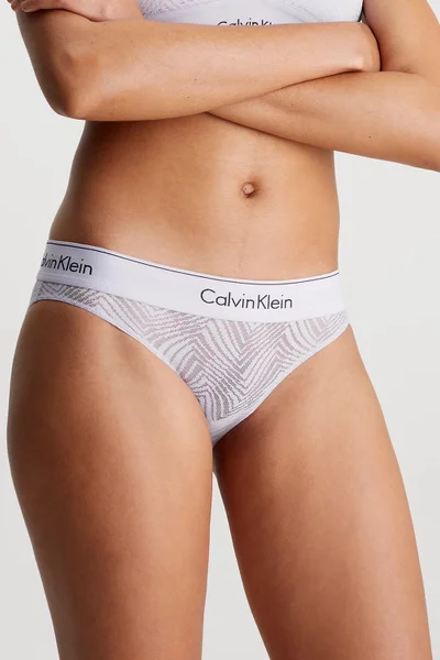 Průhledné dámské kalhotky s krajkou Calvin Klein