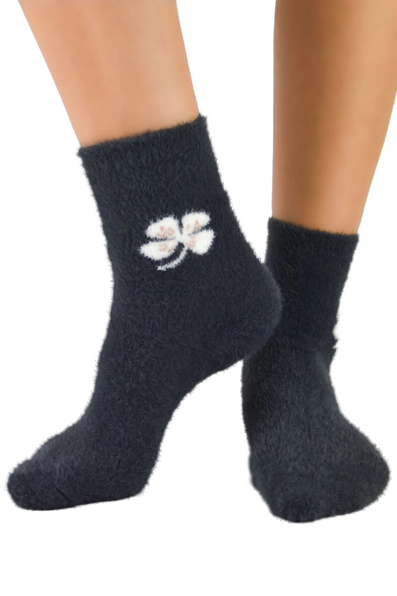 Květované dámské ponožky Noviti - tmavě šedé, tmavě šedá 36/41 i41_9999935482_2:tmavě šedá_3:36/41_