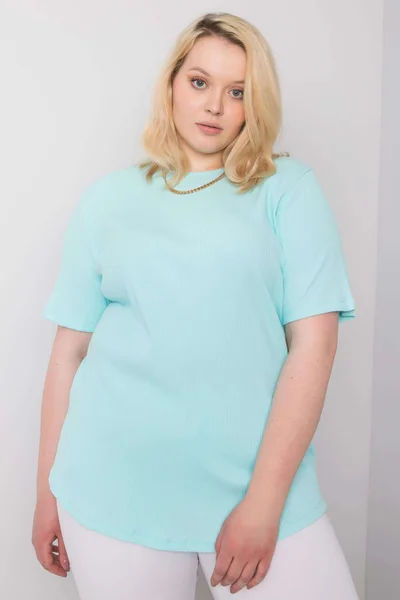 Mátová pruhovaná plus size halenka Fashionhunters