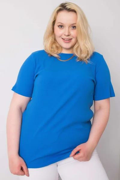 Plus Size Námořnická Pruhovaná Dámská Halenka Fashionhunters