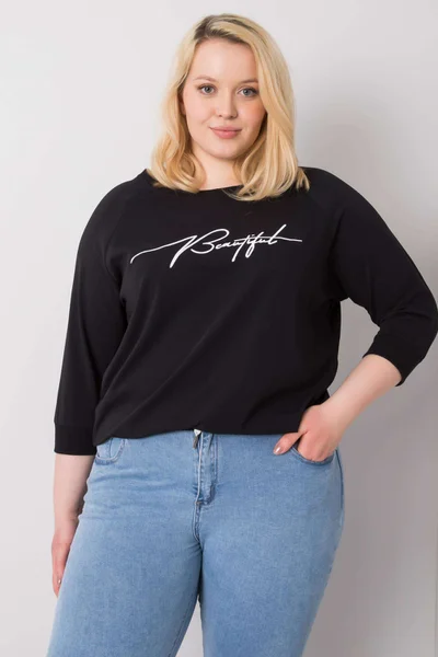 Dámská černá halenka Fashionhunters s potiskem