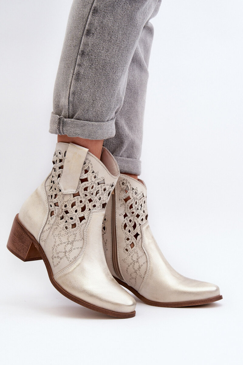 Kůžené dámské boty na nízkém podpatku - Elegantní kousek, 37 i240_191863_2:37
