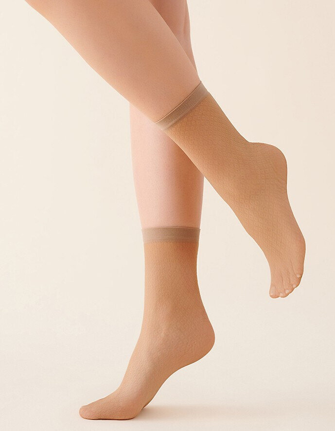 Dámské vzorované ponožky s neviditelnou výztuží Gabriella, béžová Univerzální i384_50327694