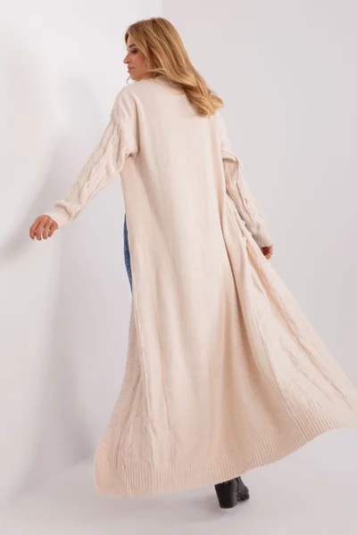 Beige Maxi Světřík s Kapsami - FPrice