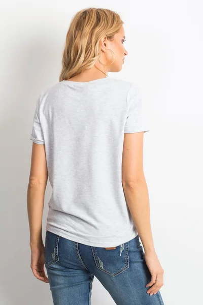 Dámské bavlněné tričko ze světle šedé melanže FPrice