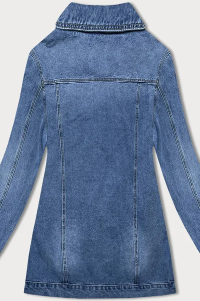 Modrá džínová bunda s límečkem