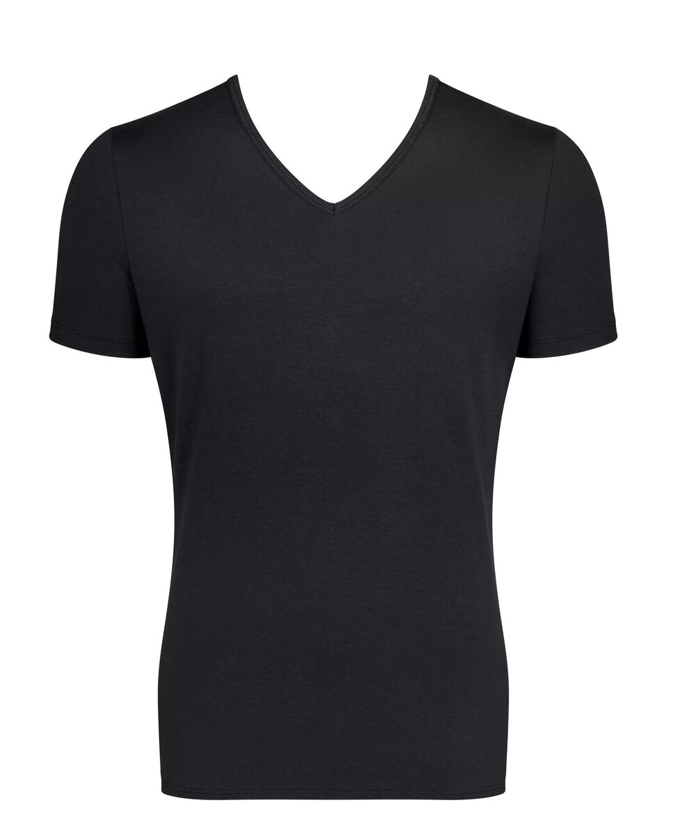 Pánské tričko GO V-Neck Slim Fit - BLACK - černá 51T8 - Sloggi, BLACK S i343_10205189-0004-S