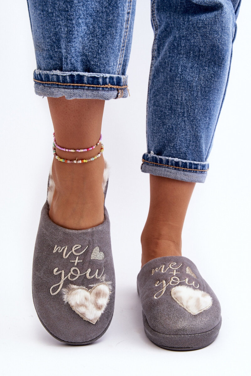 Lesklé dámské pantofle s nápisem a srdcem - Step in style Glam, 39 i240_189101_2:39