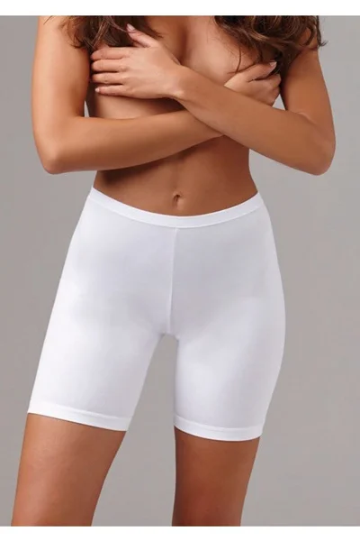 Delikátní bílé dámské kalhotky s prodlouženými nohavičkami - CottonElegance