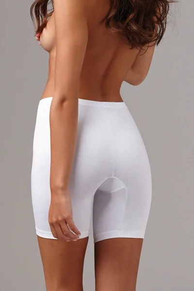 Delikátní bílé dámské kalhotky s prodlouženými nohavičkami - CottonElegance
