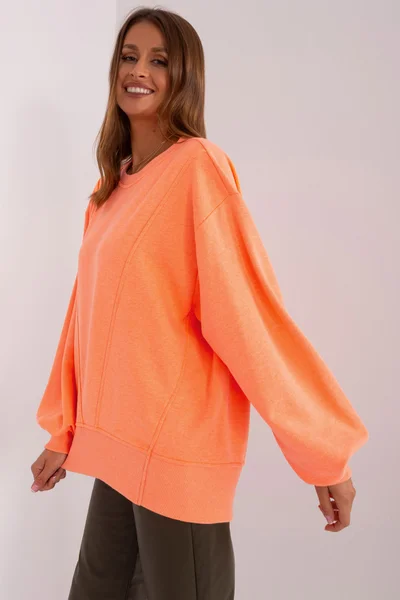 Dámská fluo oranžová oversize mikina Fashionhunters