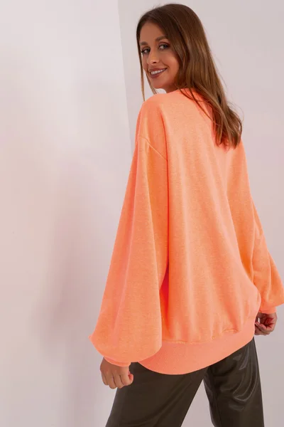 Dámská fluo oranžová oversize mikina Fashionhunters