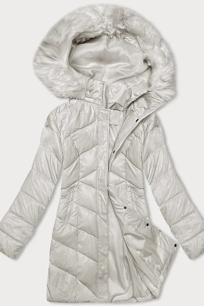 Zimní bunda pro ženy s kapucí v ecru od Z-DESIGN