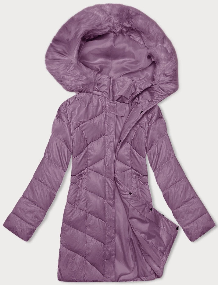 Zimní fialová péřová bunda s kapucí od Z-DESIGN, odcienie fioletu S (36) i392_23015-46