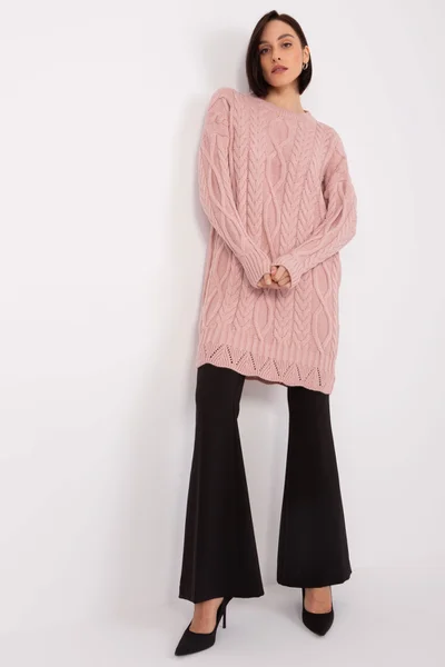 Růžové pletené šaty pro ženy - Městský styl