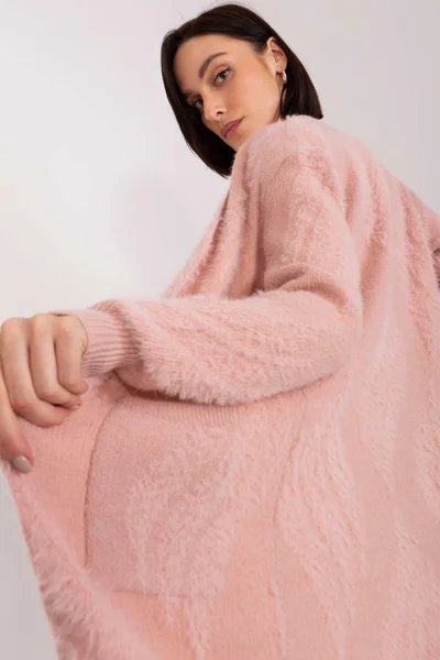 Růžový dámský svetr s kapsami - Pohodlný styl pro město