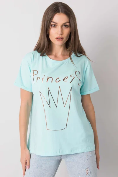 Mátové dámské bavlněné tričko s potiskem FPrice