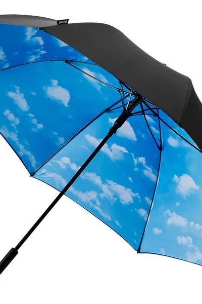 Černý PARASOL Odolný Automatický Deštník