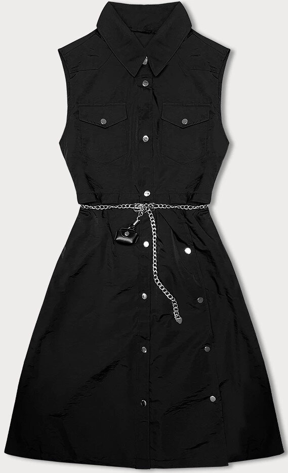 Černá elegantní vesta s ozdobným páskem od Ann Gissy, odcienie czerni S (36) i392_23032-46