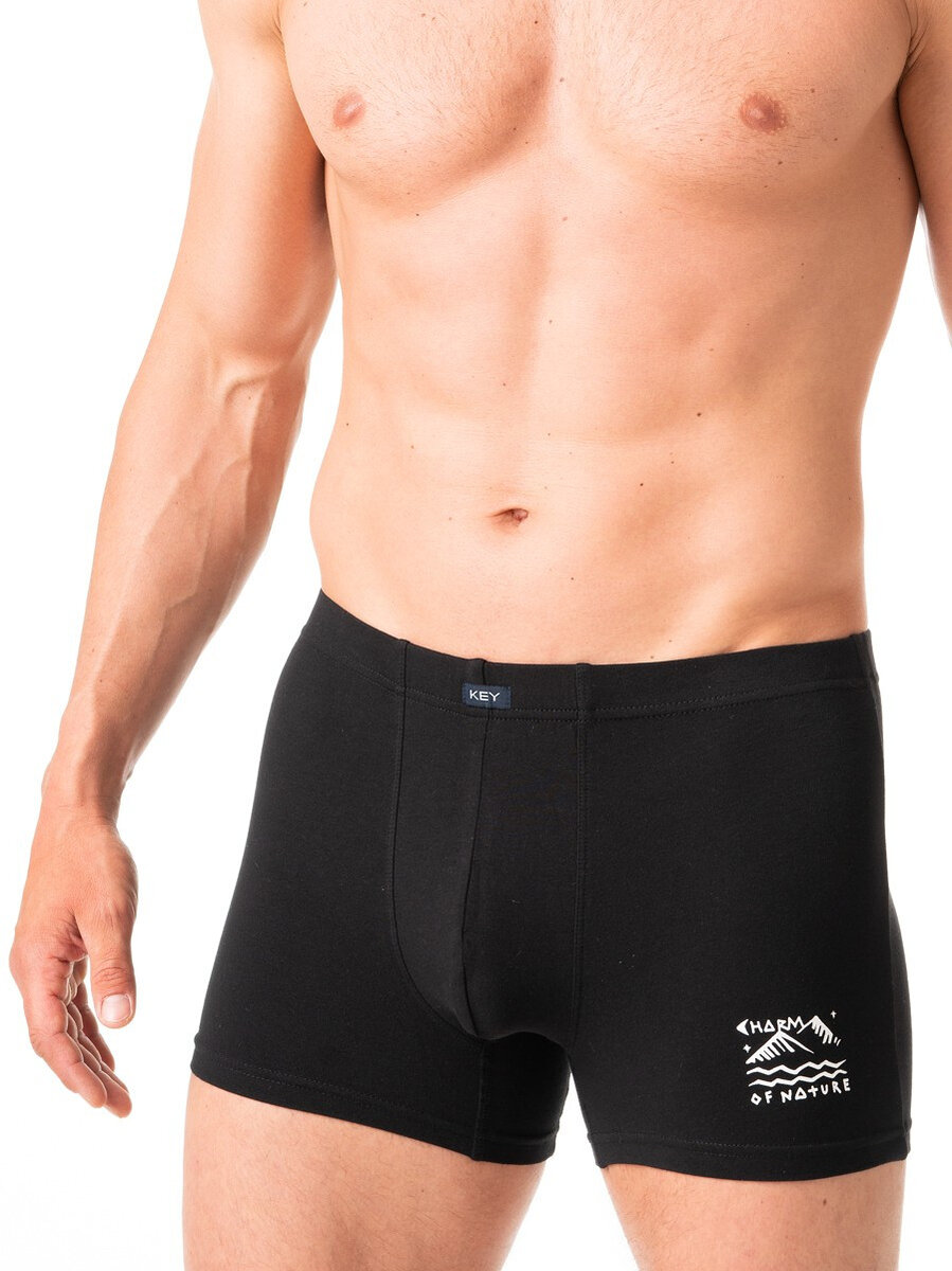 Horizontální boxerky pro muže Key ComfortFit, černá 4XL i384_10292933