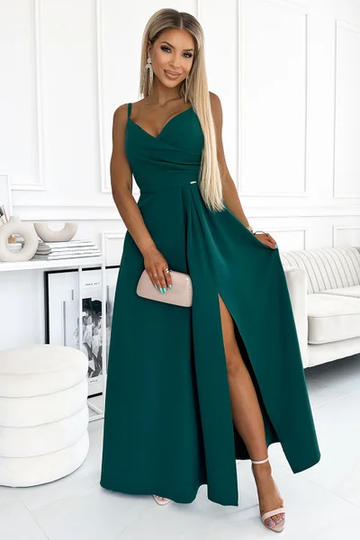 Zelené elegantní maxi šaty Chiara od numoco