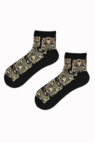 Dámské lesklé ponožky Noviti Tygr s lurexem
