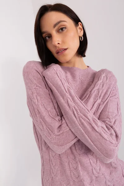 Kostkovaný fialový dámský svetr - Městský šarm