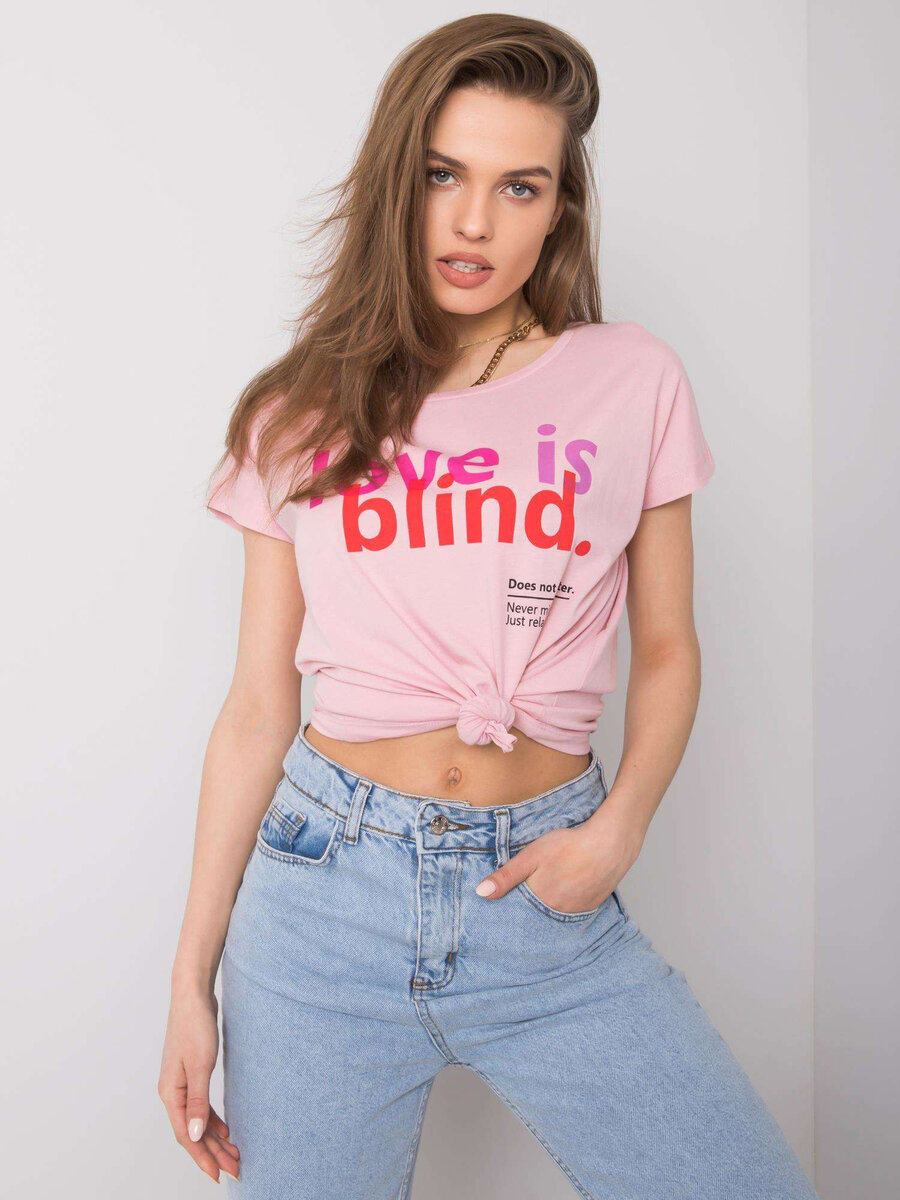 Dámské STITCH & SOUL Růžové tričko s potiskem FPrice, XS i523_4058427663519