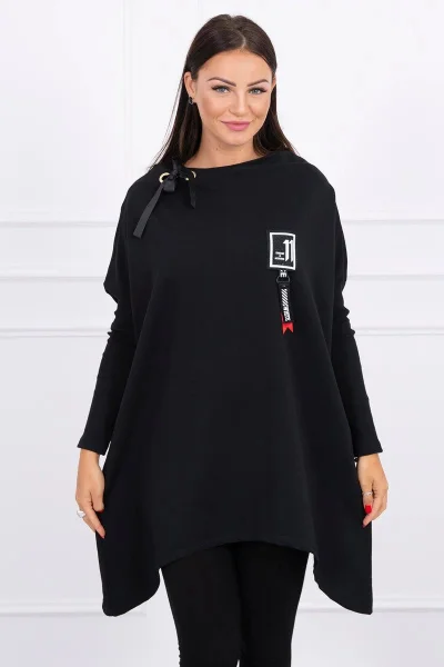 Dámská oversize mikina s asymetrickými boky K-Fashion