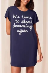Bio bavlněná noční košile pro ženy - Modrofialová Skyline