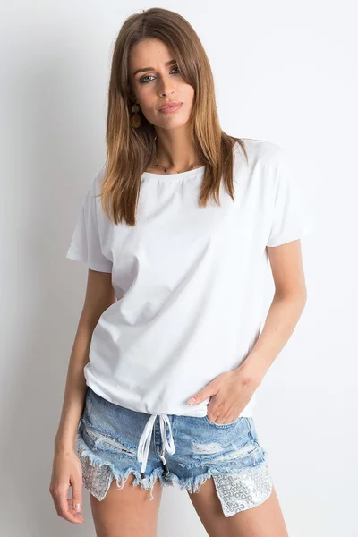 Dámské bílé bavlněné tričko FPrice
