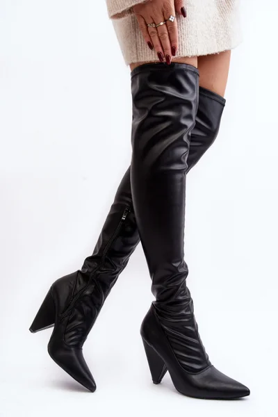 Kozačky Lu Boo s unikátním podpatkem - Elegantní dámské boty