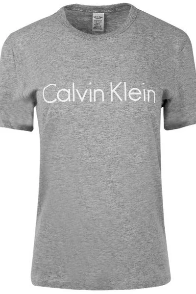 Calvin Klein Dámské Tričko Šedé SS NECK CREW