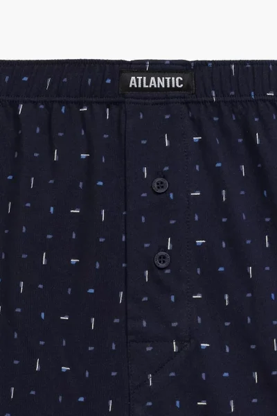 Tmavě modré pánské boxerky Atlantic s knoflíky - 2 ks