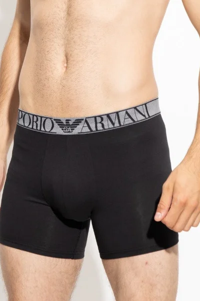 Boxerky pro muže 2 pack Y3072 EZH7K UV0N64 šedáčerná - Emporio Armani