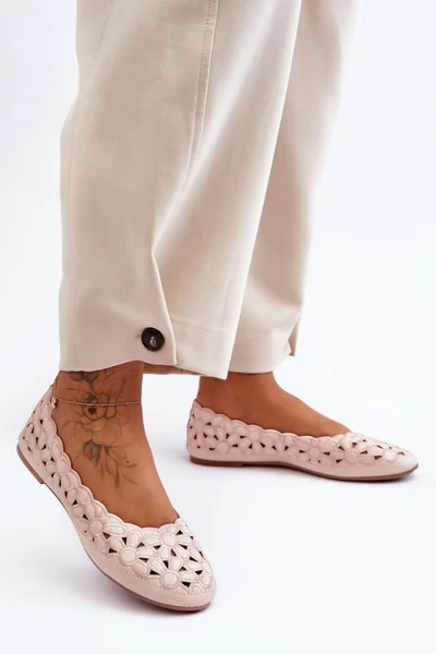 Něžné dámské baleríny s květinovým vzorem z eko kůže Step in style